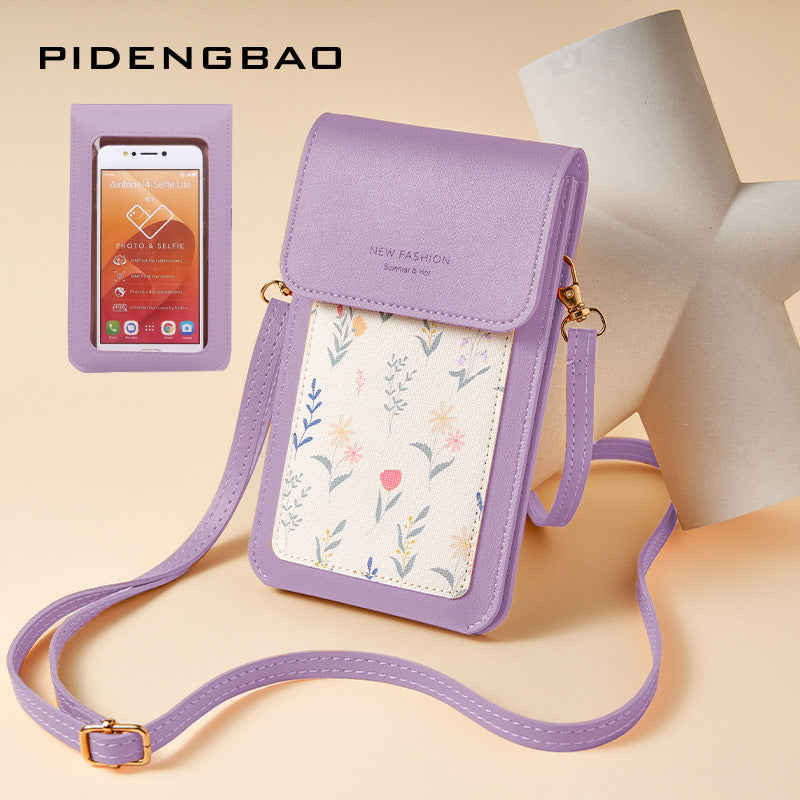 Stylish Touch Screen Thin Printed Mini Phone Bags