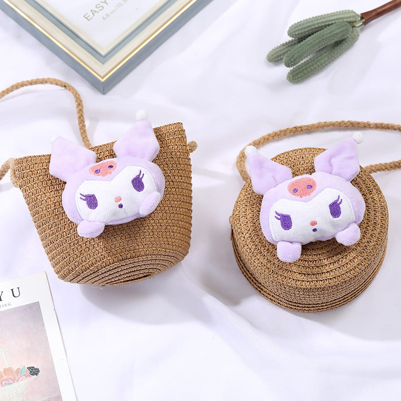 Children's Small Cartoon Doll Cute Straw Woven Children's Coin Purse