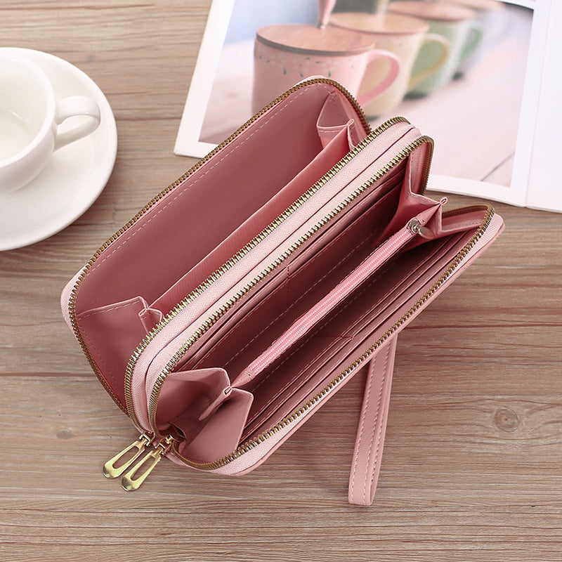 Women's Long Fashion Double Zipper Clutch Ladies Wallets