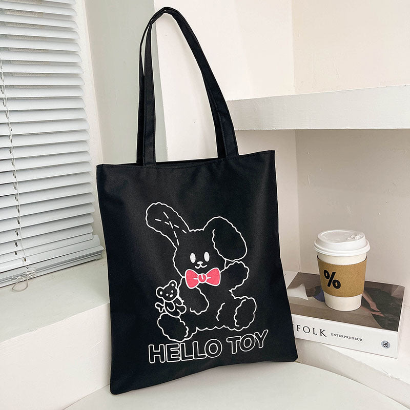 Women's Style Large Capacity Canvas Winter Cartoon Shoulder Bags