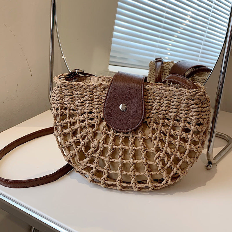 Women's Popular Large Capacity French Straw Woven Shoulder Bags