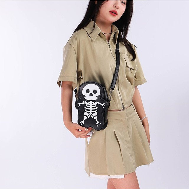 Women's Niche Trendy Funny Cute Ghost Skull Bags