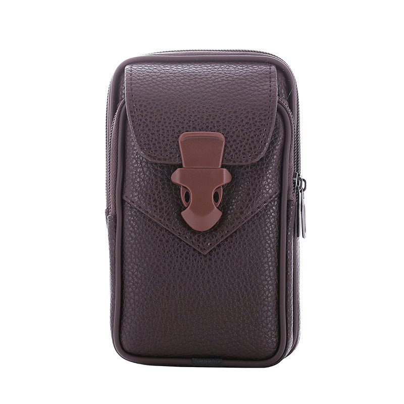 Men's Leather Fashion Cell Pannier Mobile Phone Bags