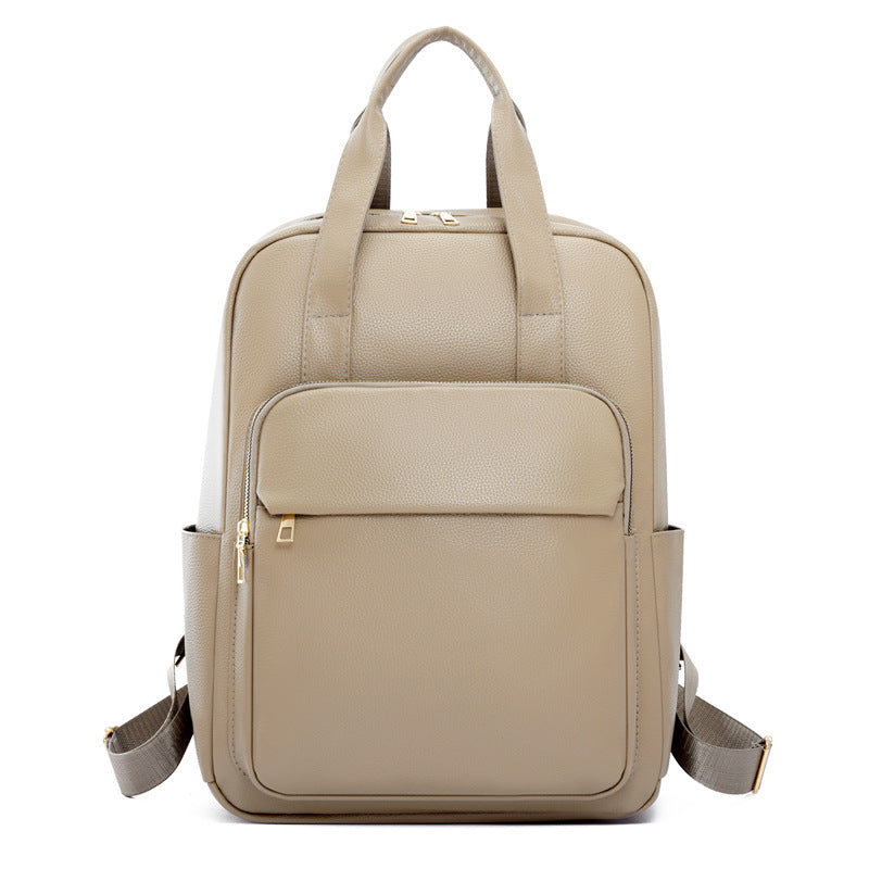 Women's Soft Leather Fashionable Large Capacity Computer Backpacks