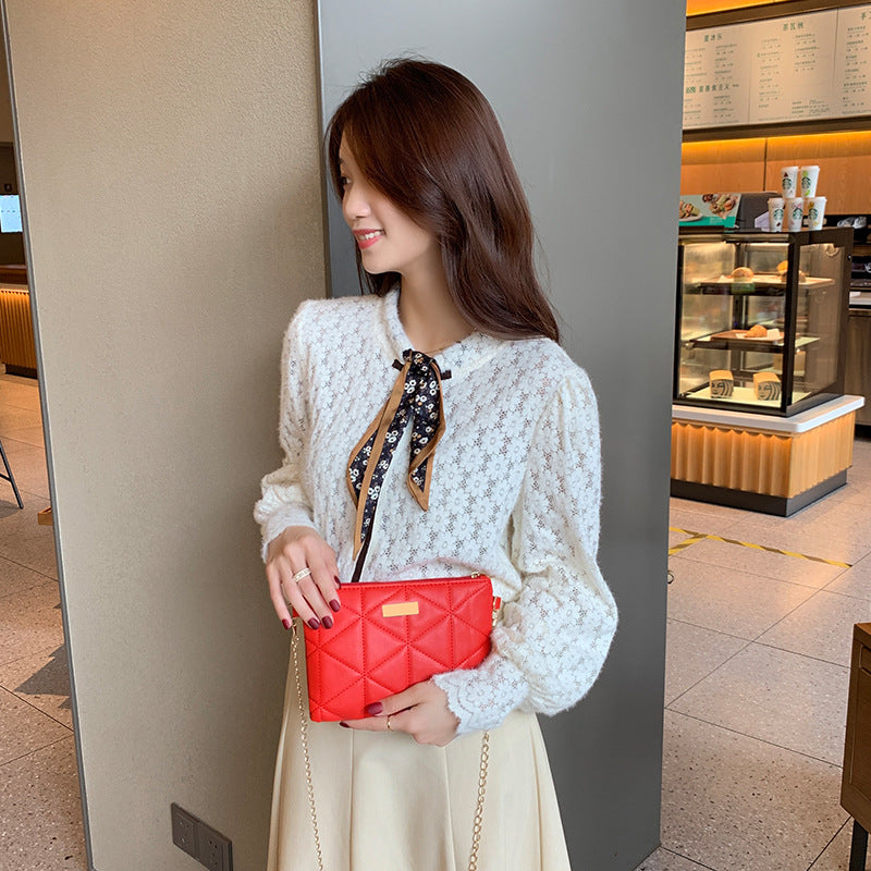 Women's Embroidered Clutch Chain Mini Small Shoulder Bags