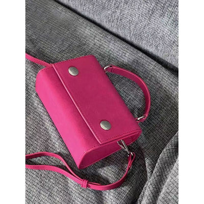 Women's Rose Red Pink Small Square Summer Crossbody Bags