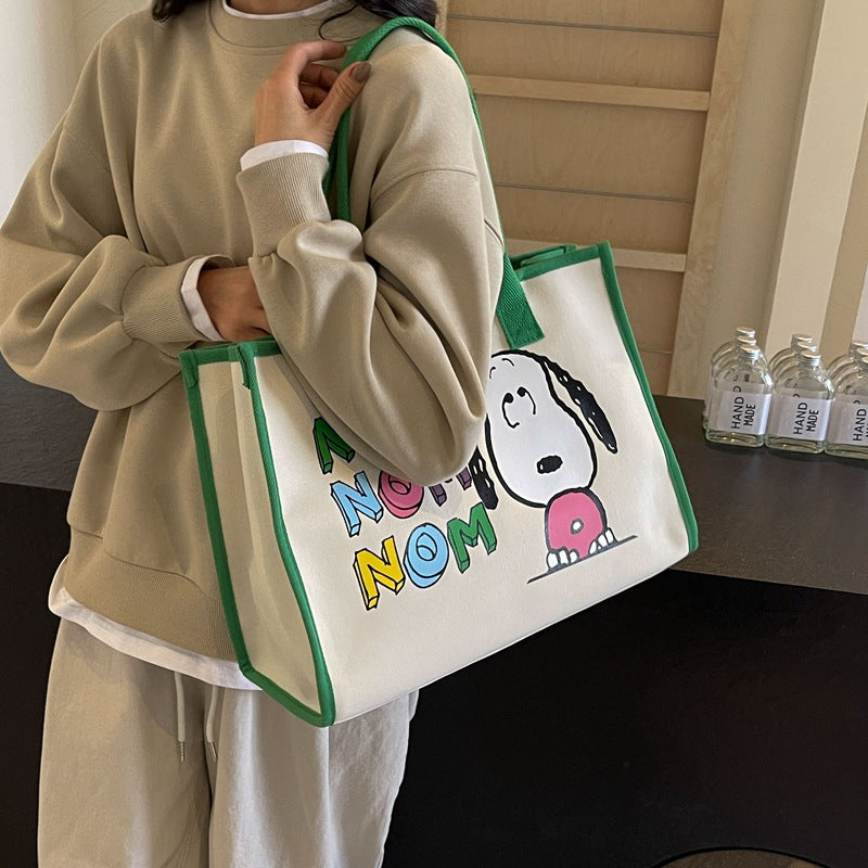 Women's Cartoon Cute Canvas Large Capacity Tote Outing Handbags