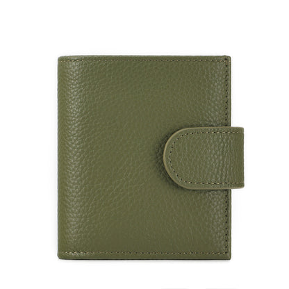 Portefeuille court en cuir de vachette pour femme avec mini-carnet créatif