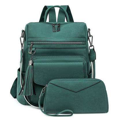 Women's Retro Fashion Large Capacity Two Colors Backpacks