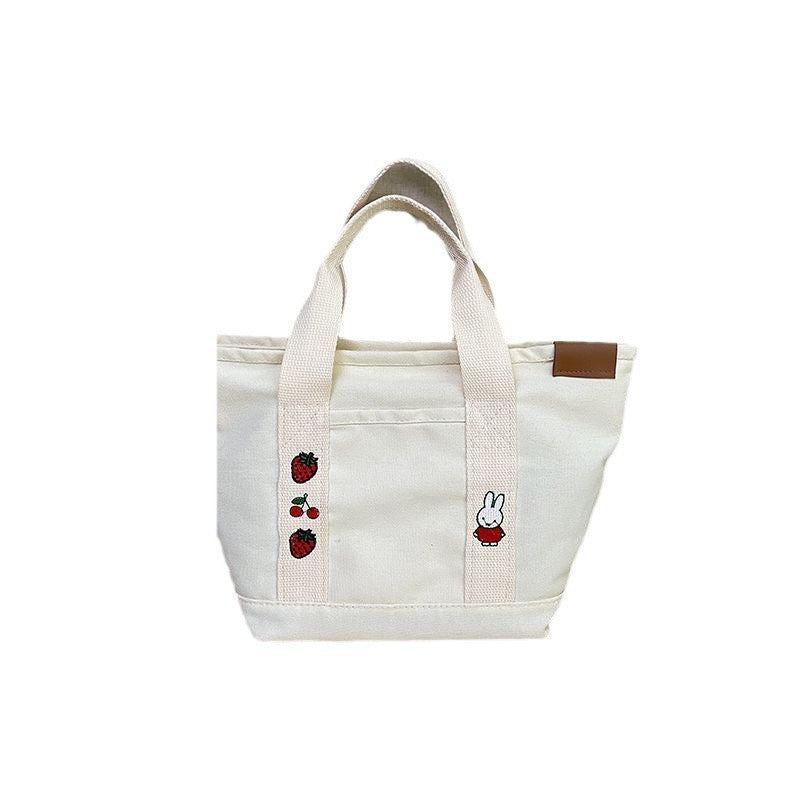 Women's Rabbit Embroidery Cute Canvas Mom Outing Handbags