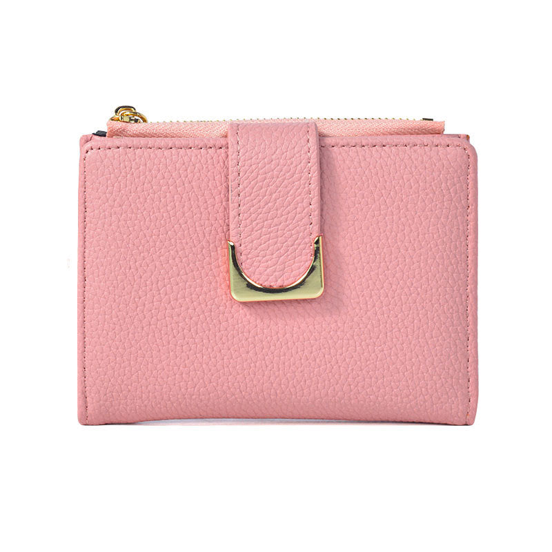 Women's Lychee Pattern Leather Short Zipper Ladies Wallets