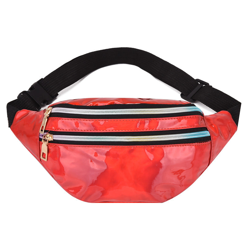 Women's Slouchy Trendy Popular Laser Color Men's Waist Packs