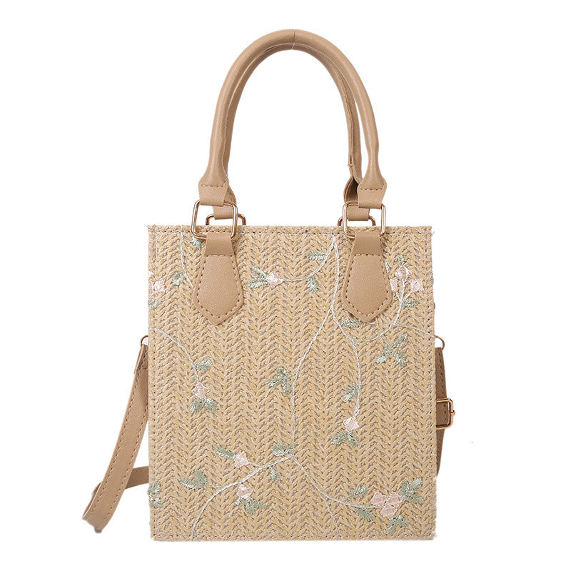 Women's Woven Fashion Pastoral Style Straw Seaside Shoulder Bags