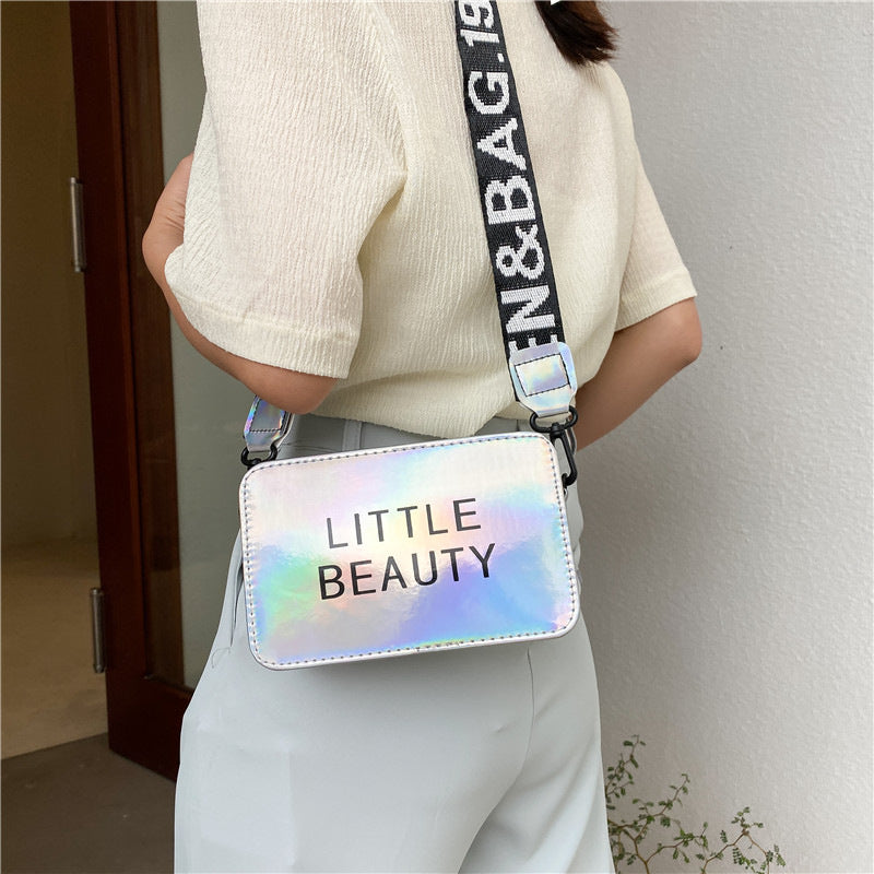 Women's Korean Printed Letter Fashion Laser Small Shoulder Bags