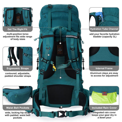 Women's & Men's & Water Large Capacity Hiking Camping Mountaineering Backpacks