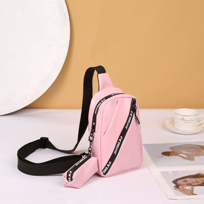 Women's Two-piece Style Letter Printing Stitching Mini Waist Packs