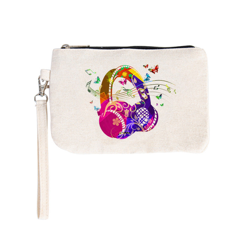 Canvas Printing Hand Portable Mobile Zipper Purses