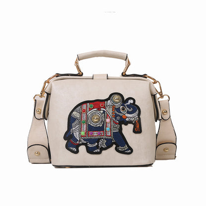 Women's Exotic Style Embroidery Stitching Cartoon India Crossbody Bags