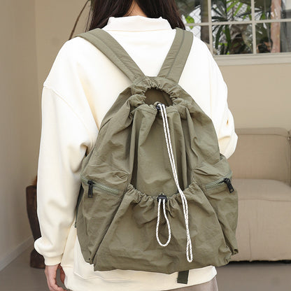 Canvas Fashion Nylon Large Capacity Drawstring Backpacks