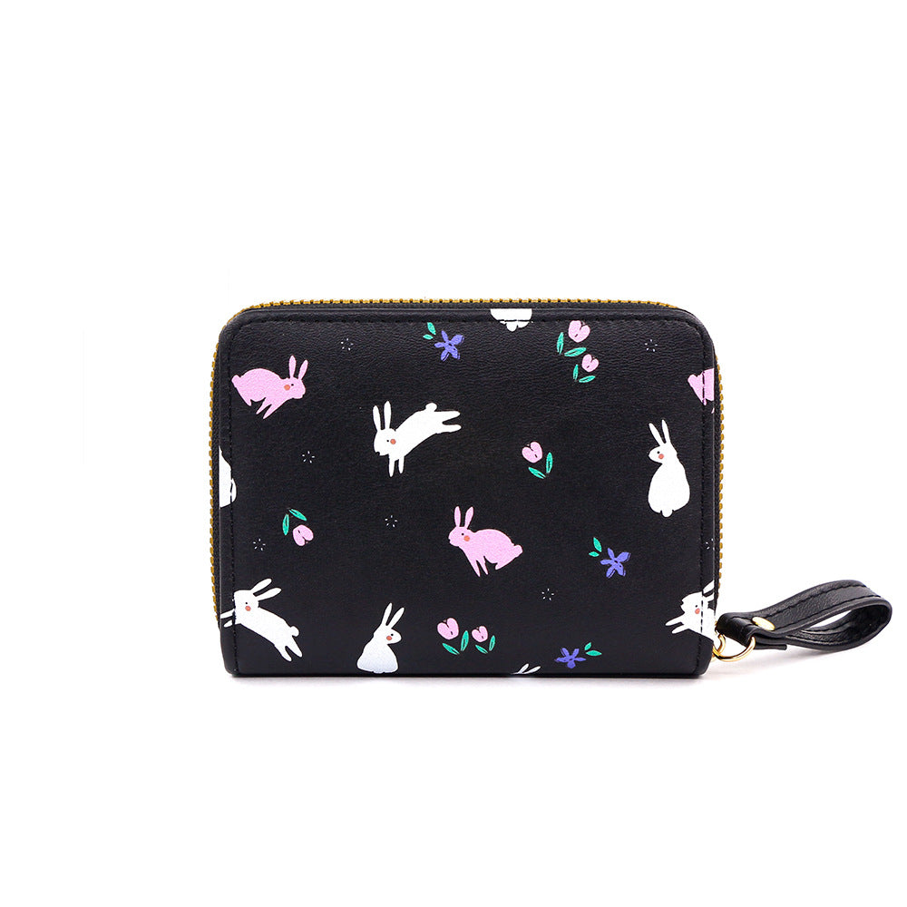 Style Fresh Cute Bunny Pattern Printing Large Capacity Ladies Wallets