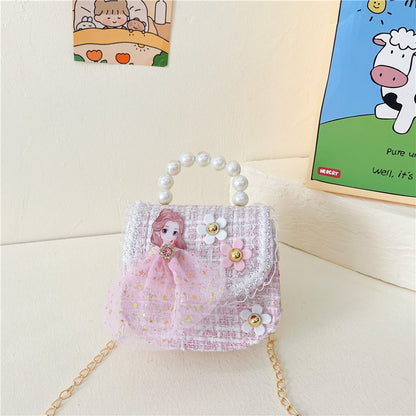 Children's Cute Small Woolen Fashionable Princess National Children's Shoulder Bags