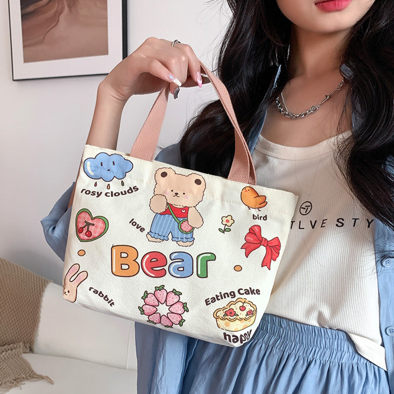 Canvas Female Cartoon Cabs Fashion Korean Handbags