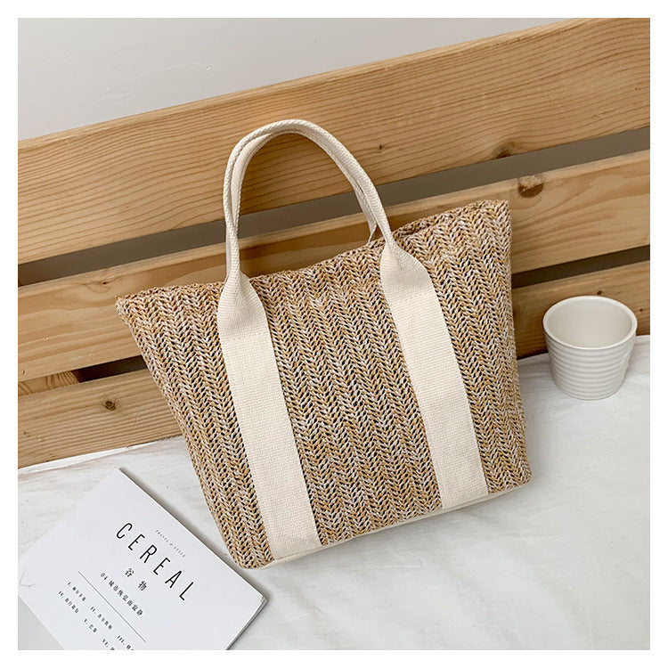 Women's Woven One Straw Large Capacity Summer Shoulder Bags