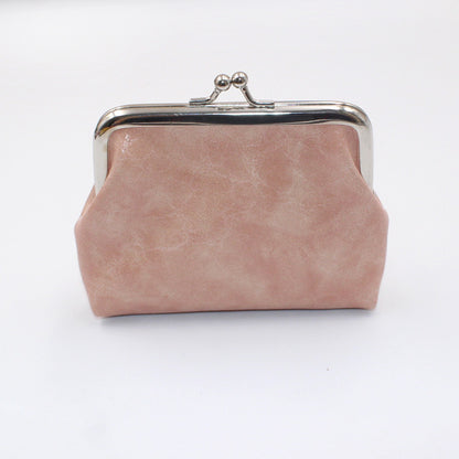 Women's Wax Leather Inch Short Small Clutch Coin Purses