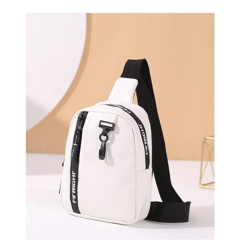 Women's Simple Fashion Color Contrast Wide Strap Motorcycle Waist Packs