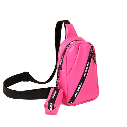 Women's Two-piece Style Letter Printing Stitching Mini Waist Packs