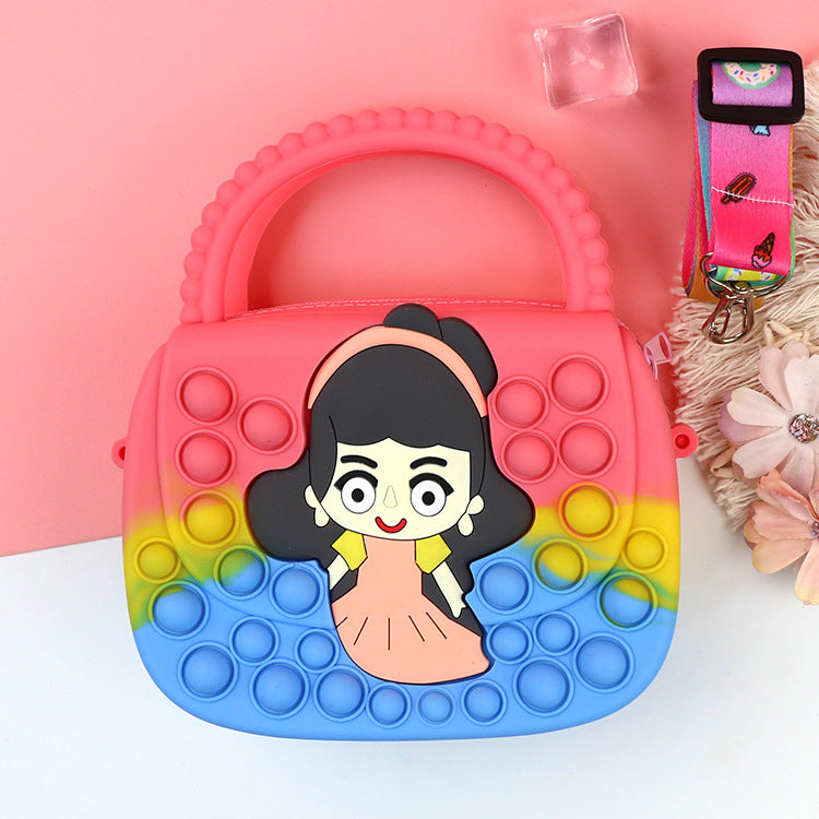 Killer Pioneer Cartoon Color Silicone Portable Children's Coin Purse