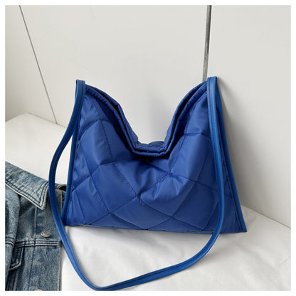 Cloth Solid Color Diamond Fashion Large Shoulder Bags