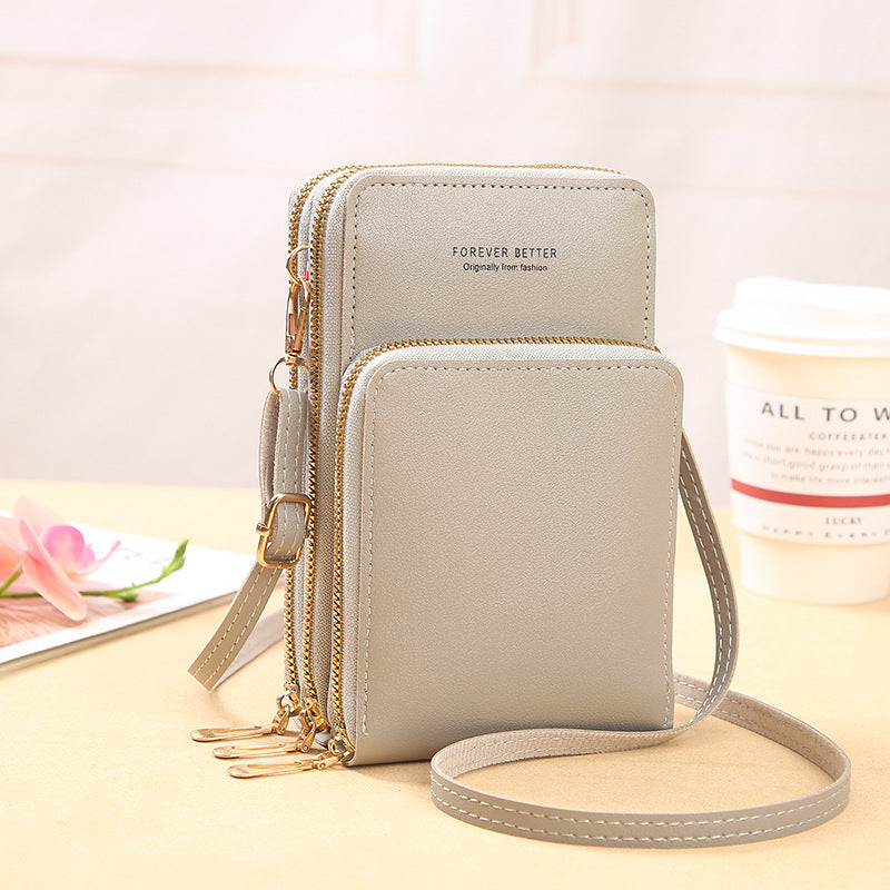 Women's Large Capacity Solid Color Fashion Simple Touch Phone Bags