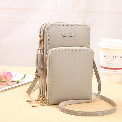 Women's Large Capacity Solid Color Fashion Simple Touch Phone Bags