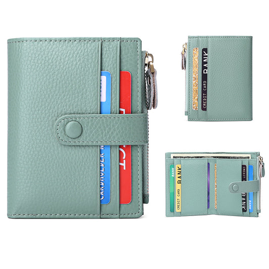 Women's Short Leather Large Capacity Multifunctional Zipper Ladies Wallets