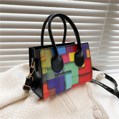 Color Contrast Patchwork Western Style Small Shoulder Bags