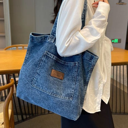 Leisure Artistic Washed Denim Cloth Texture Crossbody Bags