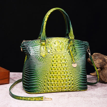 Women's For Retro Crocodile Pattern Brahmin Portable Handbags