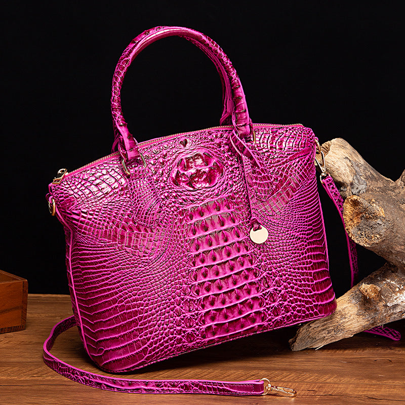 Women's For Retro Crocodile Pattern Brahmin Portable Handbags