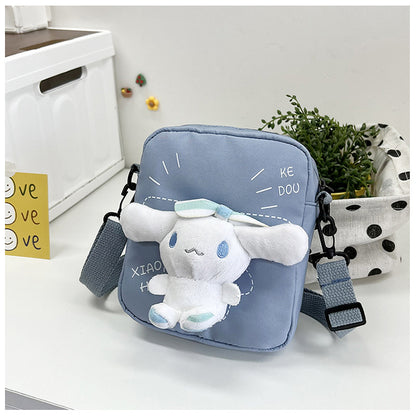 Women's Fashion Nylon Cute Rabbit Female Plaid Shoulder Bags