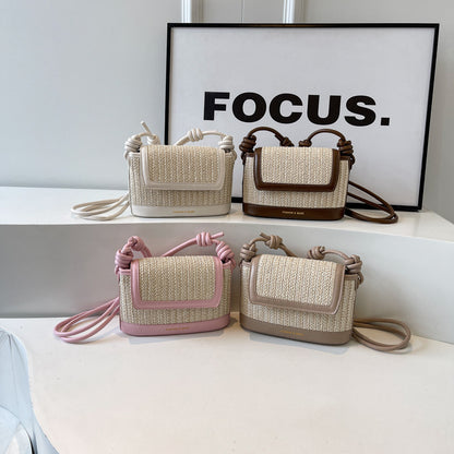 Women's Textured Straw Fashion Summer Woven Crossbody Bags