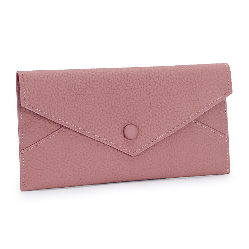 Women's Long Genuine Leather Soft Banknote Clip Ladies Wallets