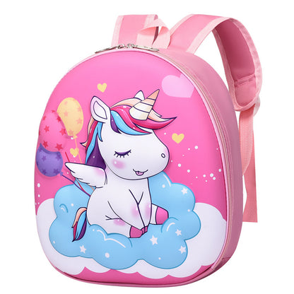 Sacs d'école maternelle à coque rigide pour enfants, motif licorne mignon, coquille d'œuf