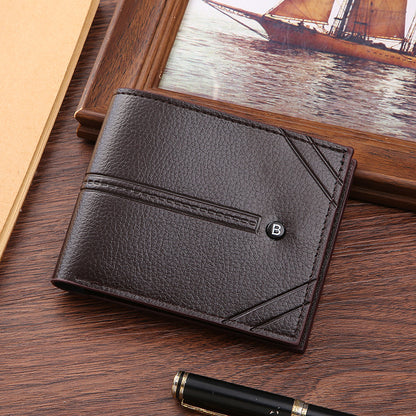 Men's Plain Soft Leather Multiple Slots Large Men's Wallets