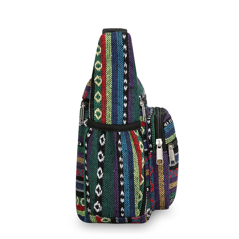 Women's Korean Woven Flower Ethnic Style Stall Backpacks