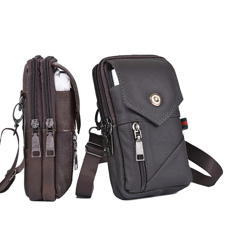 Sacs banane verticaux en cuir pour hommes One Outdoors Across Mobile pour hommes