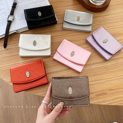 Women's Style Simple Crack Minimalist Large Capacity Ladies Wallets