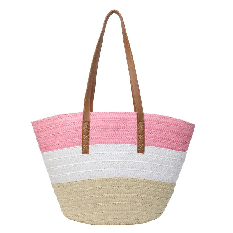 Women's Woven Bucket Beach Fashion Large Capacity Shoulder Bags