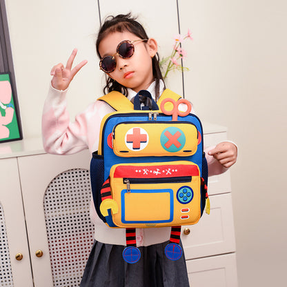 Sacs d'école pour enfants de petite taille, robot de dessin animé, pour la maternelle, pour les classes intermédiaires et avancées