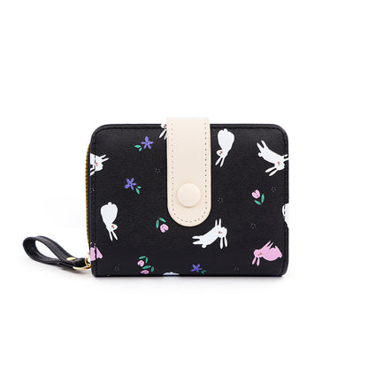 Style Fresh Cute Bunny Pattern Printing Large Capacity Ladies Wallets